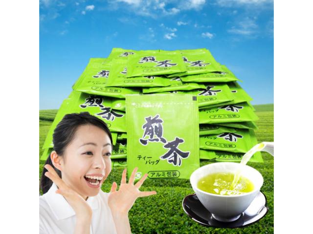 緑茶 ティーバッグ　2g×300包（60包×5セット） 一煎パック 個包装ひも付き ティーバッグ 