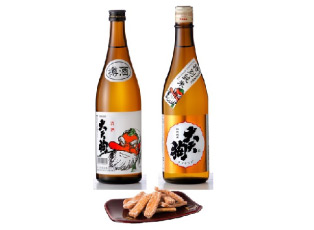 【福島】大天狗のたる酒&特別純米酒　おつまみ(酒粕かりんとう)セット